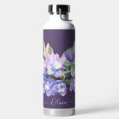 PixDezines 水彩淡紫色シンビジウムオーキッド ウォーターボトル (左面)