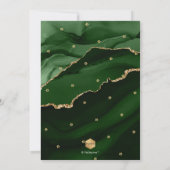 PixDezines 水彩瑪瑙暗綠色成人禮 招待状 (裏面)