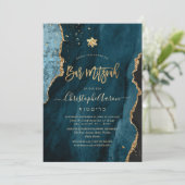 PixDezines 水彩瑪瑙，青綠金 招待状 (スタンド正面)