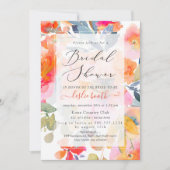 PixDezines 水彩画, ガーデンローズ ブライダルシャワー 招待状 (正面)
