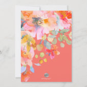 PixDezines 水彩画, ガーデンローズ ブライダルシャワー 招待状 (裏面)