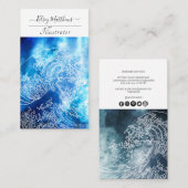 PixDezines 水彩画 偉大な波、 歌川広重 名刺 (正面/裏面)