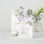 PixDezines 水彩紫色口香糖早午餐气泡 招待状 (スタンド正面)