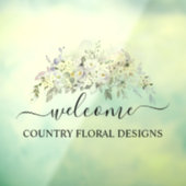 PixDezines 水彩紫色玫瑰和绣球花 ウィンドウサイン (シート3)