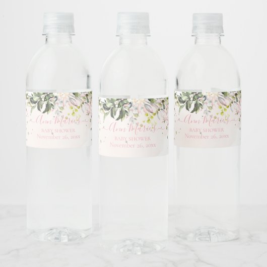 PixDezines 水彩腮紅樹膠桉樹 婚禮妝容 ペットボトルラベル (ボトル)