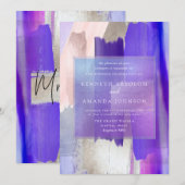 PixDezines 水彩色見本 ヴィオレット ライラック ラベンダー 招待状 (正面/裏面)