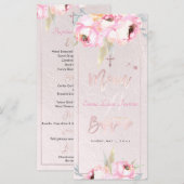 PixDezines 水彩芍薬 フランス語 Baptême メニュー (正面/裏面)