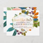 PixDezines 水彩花卉 保存日期 セーブザデート (正面/裏面)