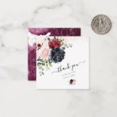 PixDezines 水彩花卉 淡粉色 波尔多酒红 海军蓝 ノートカード (正面/裏面インサイチュ)