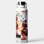 PixDezines 水彩花卉 马萨拉红玫瑰 ウォーターボトル (背面)