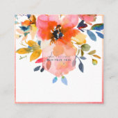 PixDezines 水彩花園玫瑰 スクエア名刺 (正面)