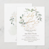 PixDezines 水彩花環ベイビーシャワー 招待状 (正面/裏面)