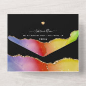 PixDezines 水彩銀河瑪瑙 バットミッツヴァ オールインワン招待状 (裏面)