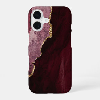 PixDezines 水彩 アゲート ブルゴーニュ iPhone 16ケース