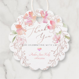 PixDezines 水彩 スイートピー 花輪 ありがとうございます フェイバータグ