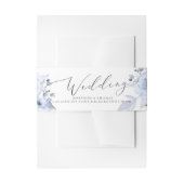 PixDezines 水彩 ダスティーブルーのバラ ベリーバンド 招待状ベリーバンド (正面例)