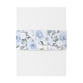 PixDezines 水彩 ダスティーブルーのバラ ベリーバンド 招待状ベリーバンド (裏面例)