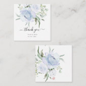 PixDezines 水彩 ダスティーブルーのバラ 感謝 ノートカード (正面/裏面)