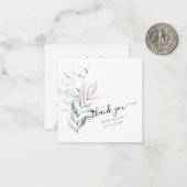 PixDezines 水彩 ピンクのガム ユーカリ ノートカード (正面/裏面インサイチュ)