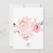 PixDezines 水彩、ピンクの芍薬 ベビーシャワー インテリア 招待状 (裏面)