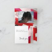 PixDezines 水彩 ミツバ祭り ありがとう、赤 黒 サンキューカード (内部)