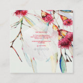 PixDezines 水彩 ユーカリの花 スクエア名刺 (裏面)