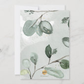 PixDezines 水彩 リアルユーカリ 洗礼 招待状 (裏面)