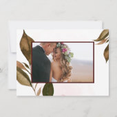 PixDezines 水彩 ヴィンテージ 秋 ローズ ダリア セーブザデート (裏面)