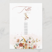 PixDezines 水彩 秋の庭の花 テーブル1 招待状 (裏面)