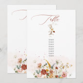 PixDezines 水彩 秋の庭の花 テーブル1 招待状 (正面/裏面)