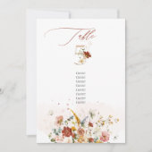 PixDezines 水彩 秋の庭の花 テーブル5 招待状 (正面)