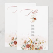 PixDezines 水彩 秋の庭の花 テーブル5 招待状 (正面/裏面)