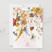 PixDezines 水彩 秋の庭園の花 セーブザデート (裏面)