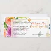 PixDezines 水彩/花/バット・ミッツヴァ 招待状 (裏面)