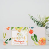 PixDezines 水彩/花/バット・ミッツヴァ 招待状 (スタンド正面)