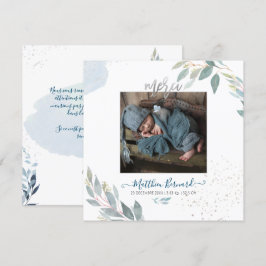 PixDezines 水彩 誕生児のお知らせ 男の子 招待状