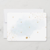 PixDezines 淡い色の Blue Water Color Definucation 招待状 (裏面)