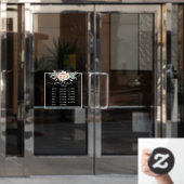 PixDezines 牡丹の花 お出迎え営業時間 ウィンドウサイン (オフィスドア)