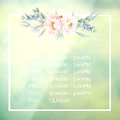 PixDezines 牡丹の花 お出迎え営業時間 ウィンドウサイン (シート3)