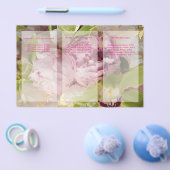 PixDezines 牡丹/ 緑のシミビディウムの花束 チラシ (シングル)