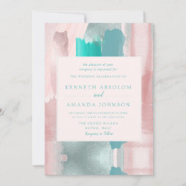 PixDezines 現代アート カラー ティール セージ 招待状