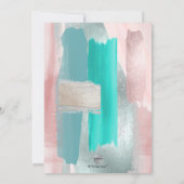 PixDezines 現代アート カラー ティール セージ 招待状 (裏面)