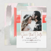 PixDezines 現代アート, Sage+コーラル 招待状 (正面/裏面)