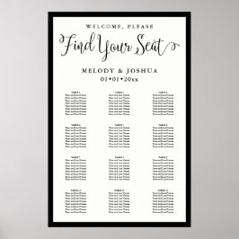 PixDezines 現代カリグラフィーフォント 席次表 ポスター