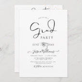 PixDezines 現代カリグラフィー スクリプト 卒業式インビテーション 招待状 (正面/裏面)