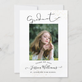 PixDezines 現代カリグラフィー スクリプト 卒業式インビテーション 招待状