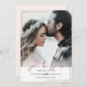 PixDezines 現代フレーム写真 Save the Date カード (正面/裏面)