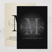 PixDezines 現代的でクラシックな黒と白 招待状 (正面/裏面)