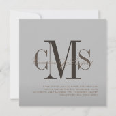 PixDezines 現代的で上品なグレーとイエロー 招待状 (裏面)