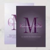 PixDezines 現代的で上品な/すもも色 招待状 (正面/裏面)